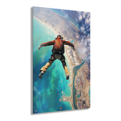 Freefall, Skydiving, Landscape Concept Style, Acrylic Wall Art