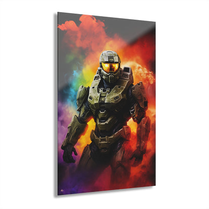 Master Chief, Halo, Video Game, Concept Style, Color Splash, Acrylic Wall Art