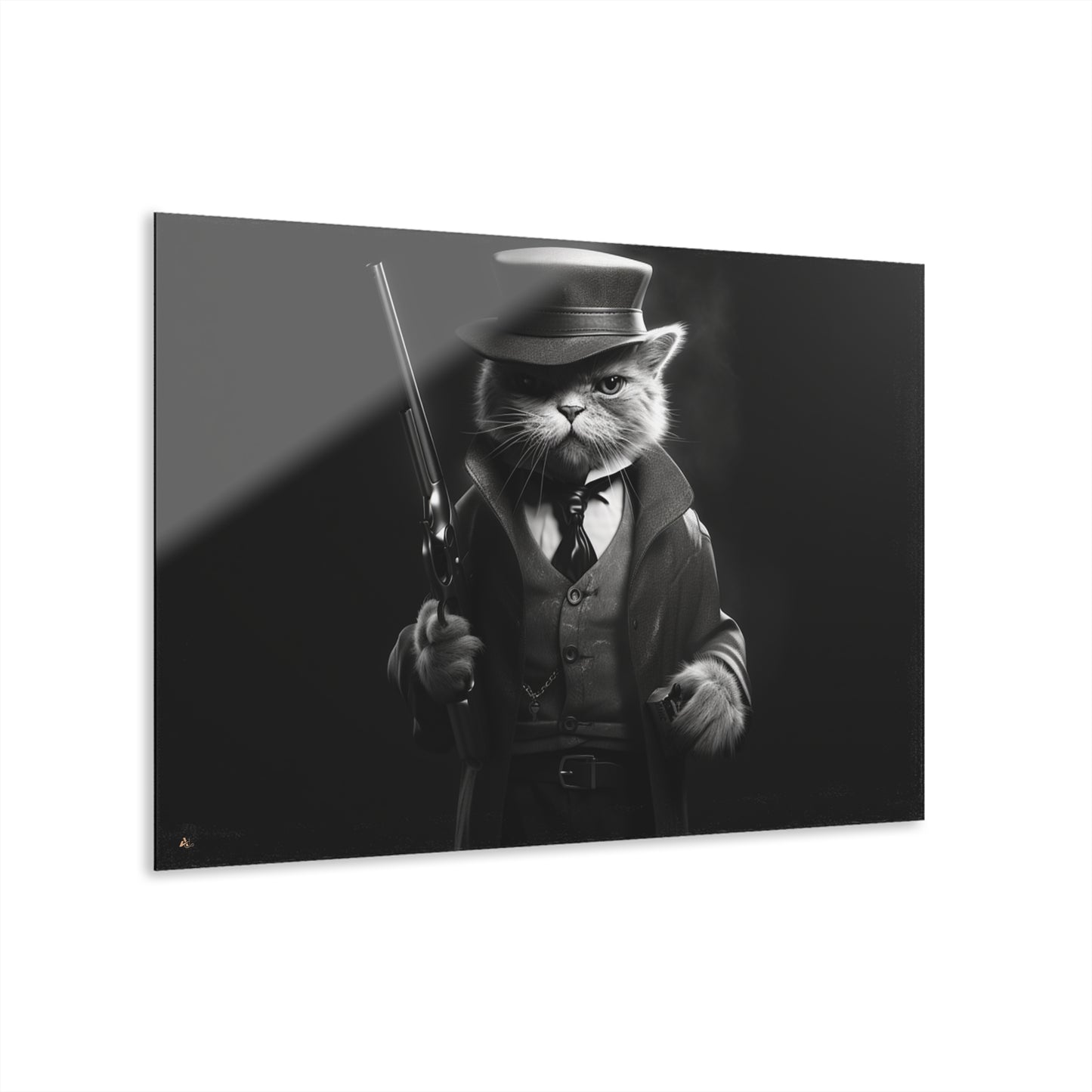 Meow Mobster, No Background, Cat, Animal Concept Style, Acrylic Wall Art