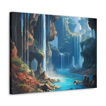 Waterfall Oasis Canvas Art