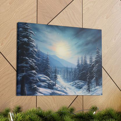 Moonlit Snow Canvas Art