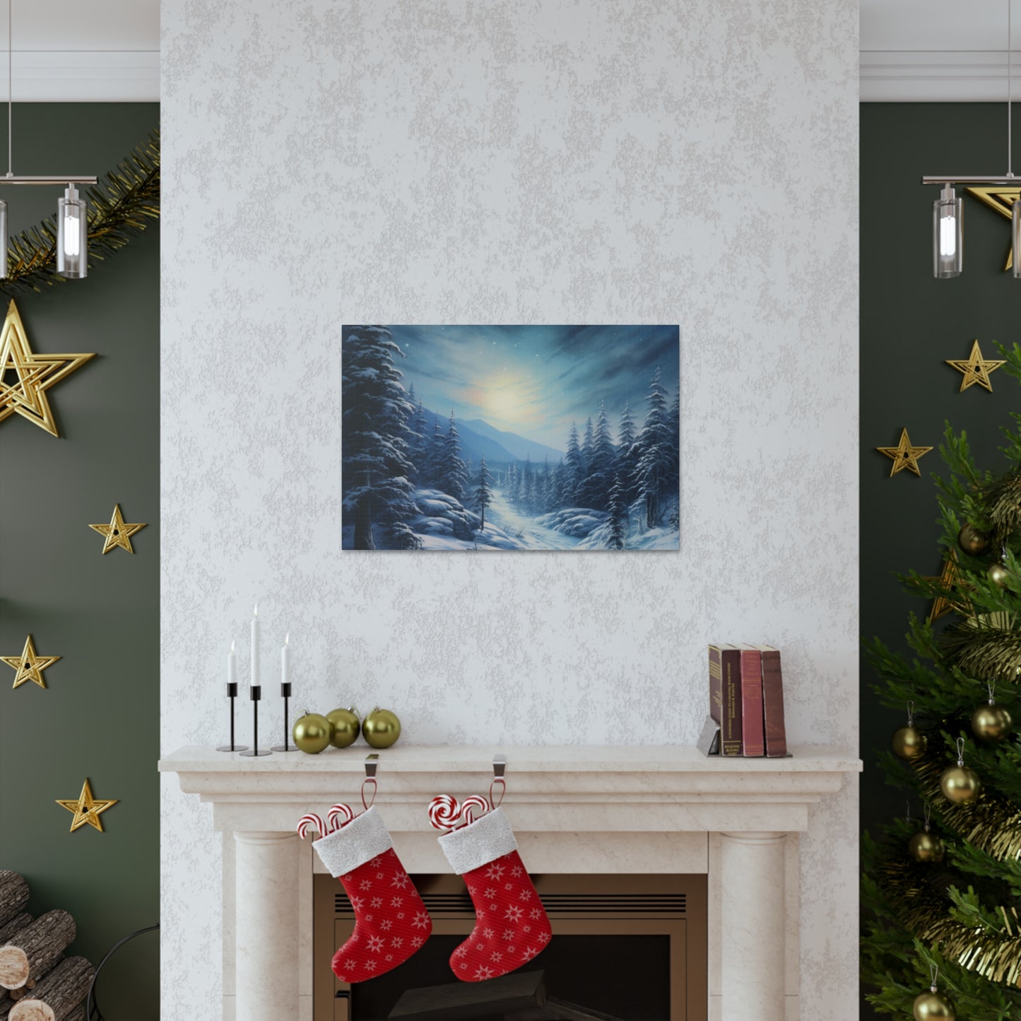 Moonlit Snow Canvas Art