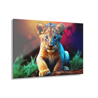 Prince of the Jungle, Lion Cub, Animal Concept Style, Acrylic Wall Art