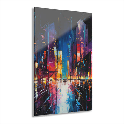 Cityscape, Abstract Concept Style, Acrylic Wall Art