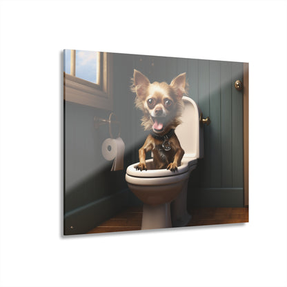 Potty Trained, Dog Animal Concept Style, Acrylic Wall Art