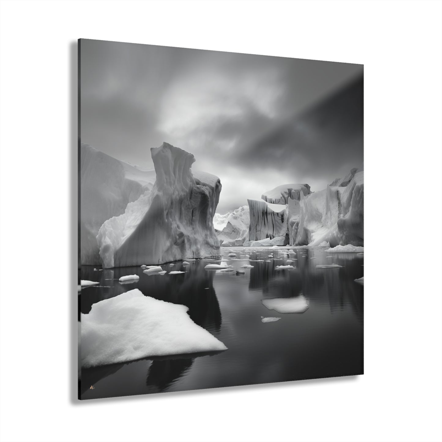 Arctic, Black and White, Landscape, Concept Style, Acrylic Wall Art