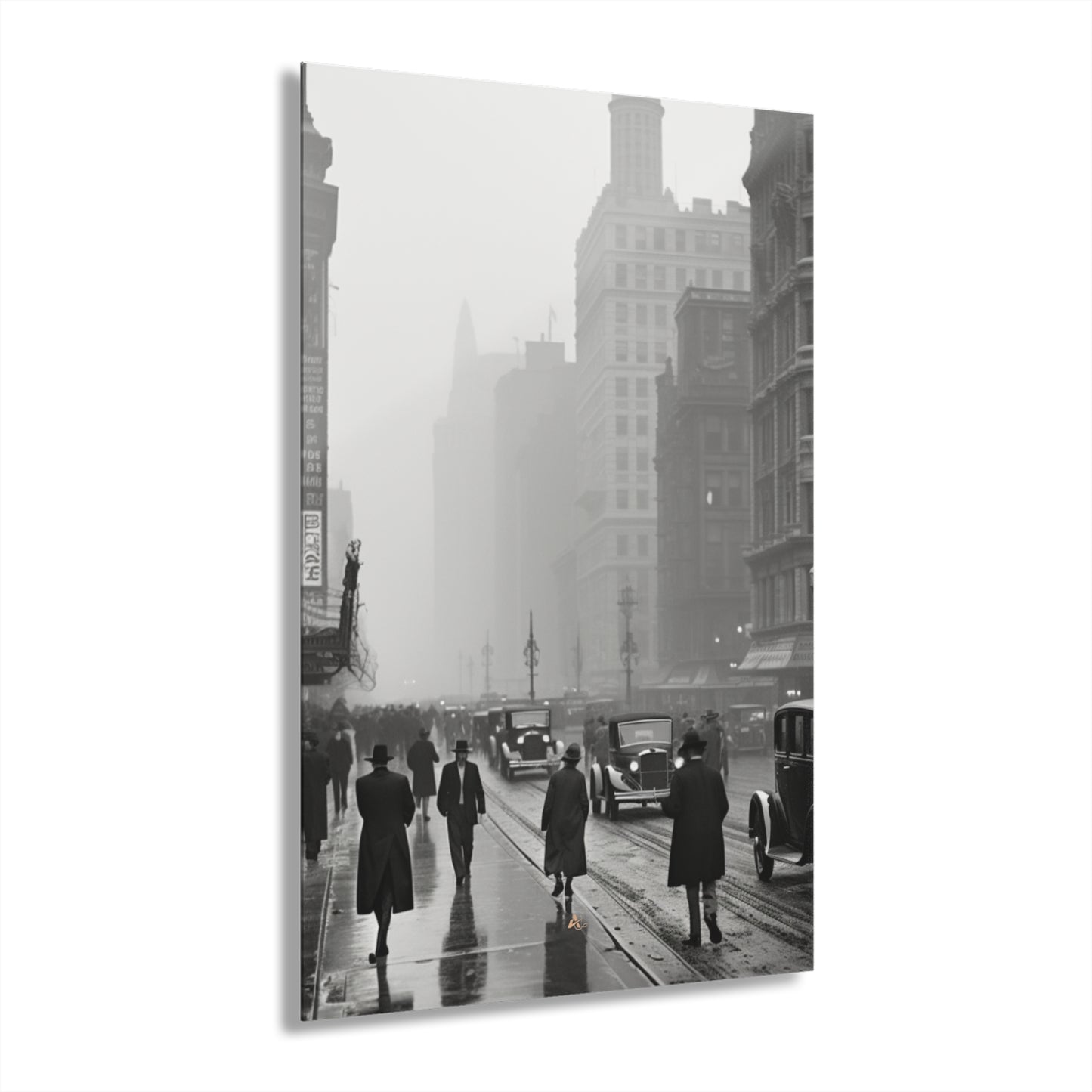 1900's City, Black and White Concept Style, Acrylic Wall Art