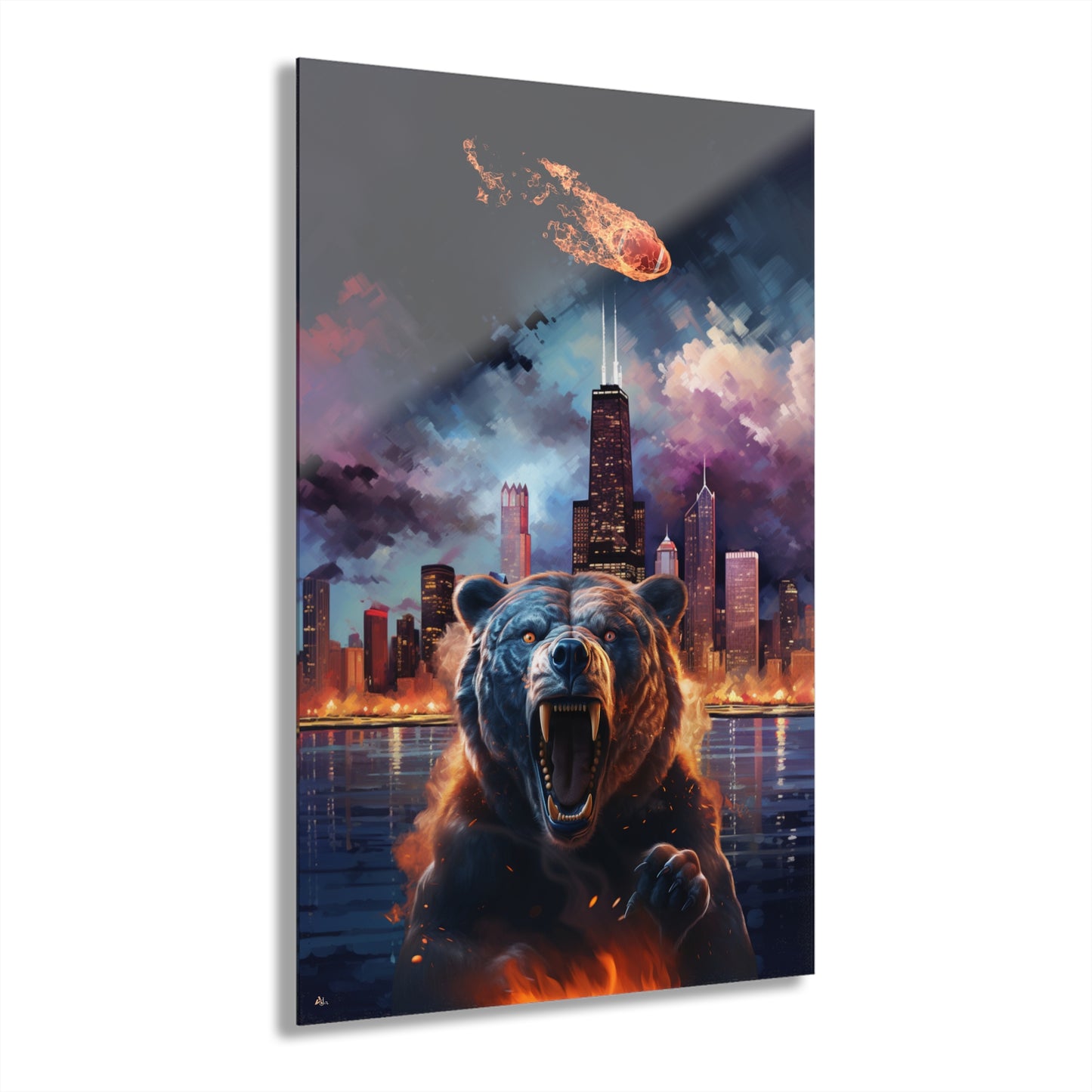 Da Bears, Chicago skyline, Football, Fan Concept Style, Acrylic Wall Art