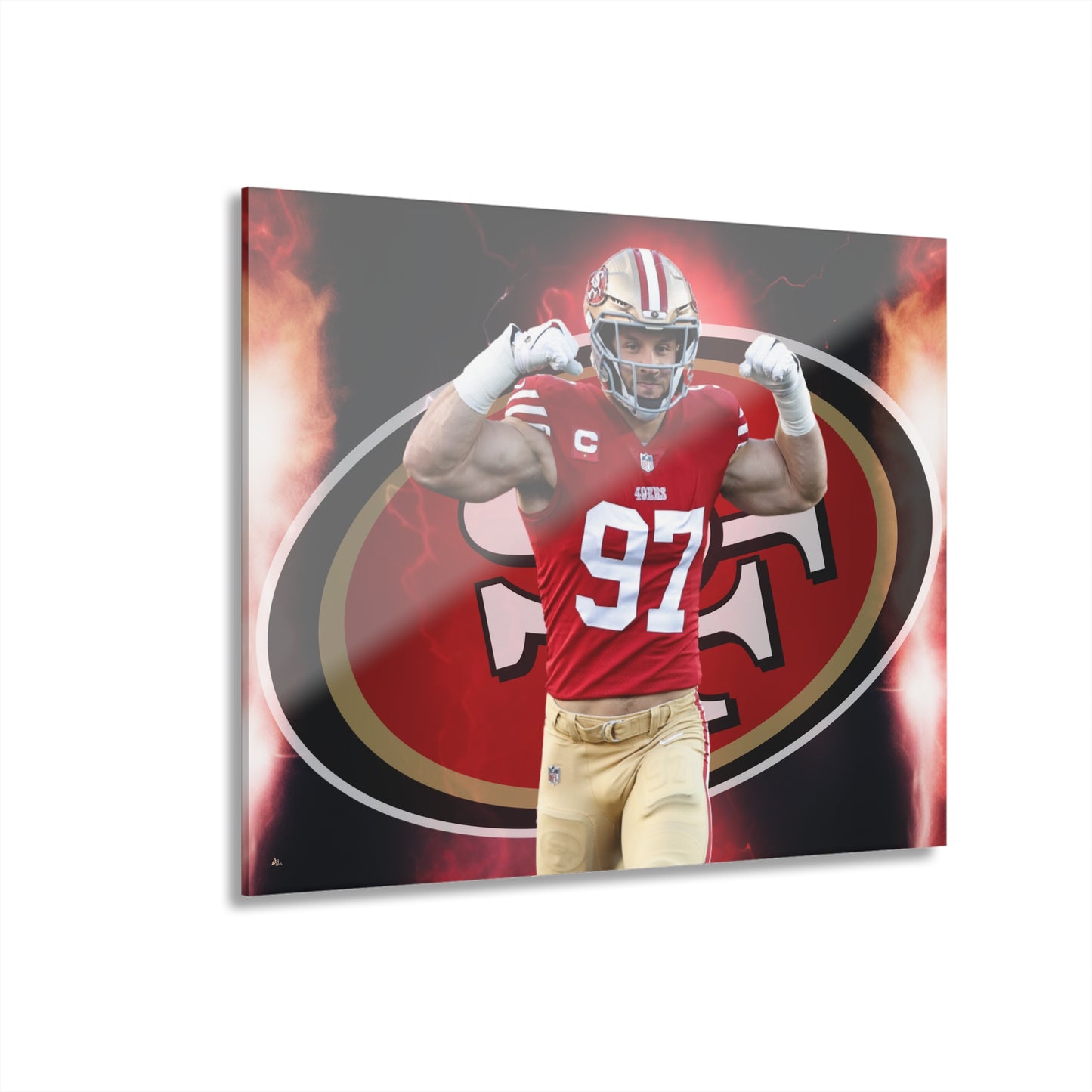 Nick Bosa, 49ers Fan Concept, Acrylic Wall Art