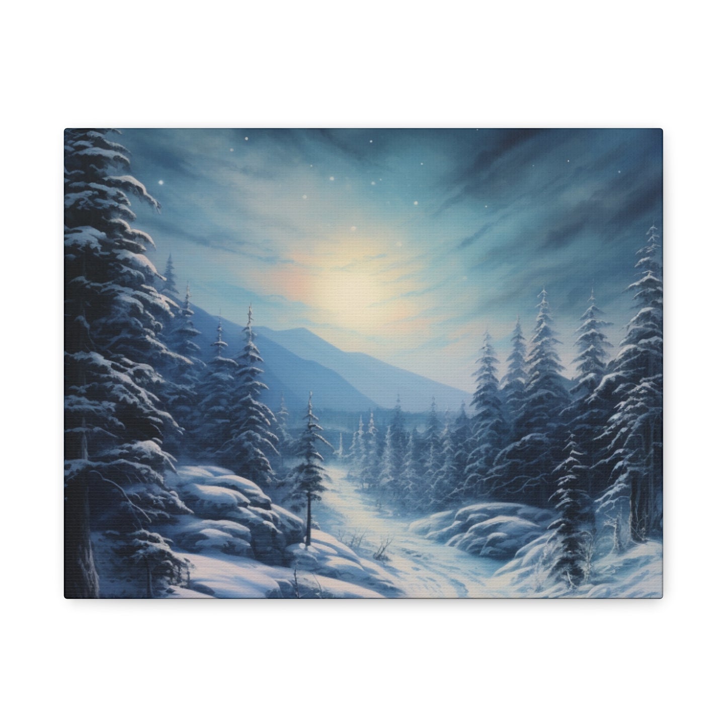 Moonlit Snow Canvas Art