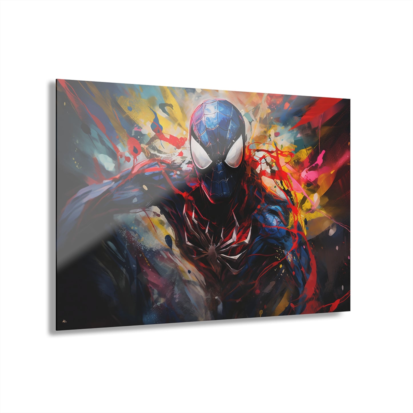 Black Suit Spider Colorsplash, Pop Culture Concept Style, Acrylic Wall Art