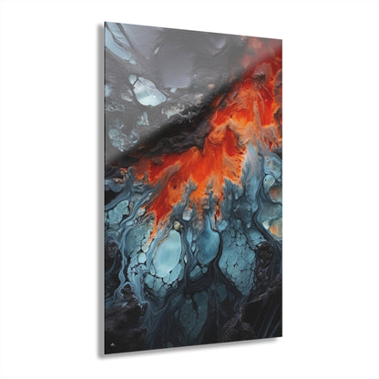 Icey Magma, Abstract, Concept, Acrylic Wall Art