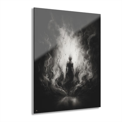 Flame Walker, Black and White, Concept Style, Acrylic Wall Art