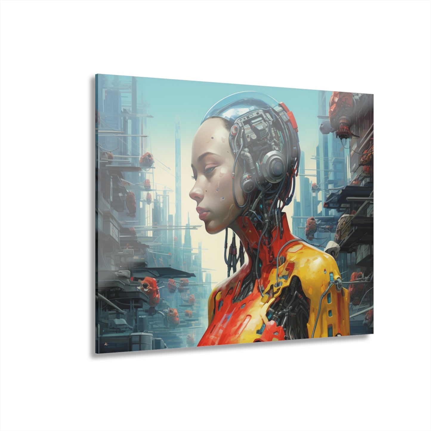 Artificial, Robot, Concept Art, Color Splash, Acrylic Wall Art