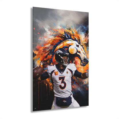 Russell Wilson, Denver Broncos Fan Concept, Color splash, Acrylic Wall Art